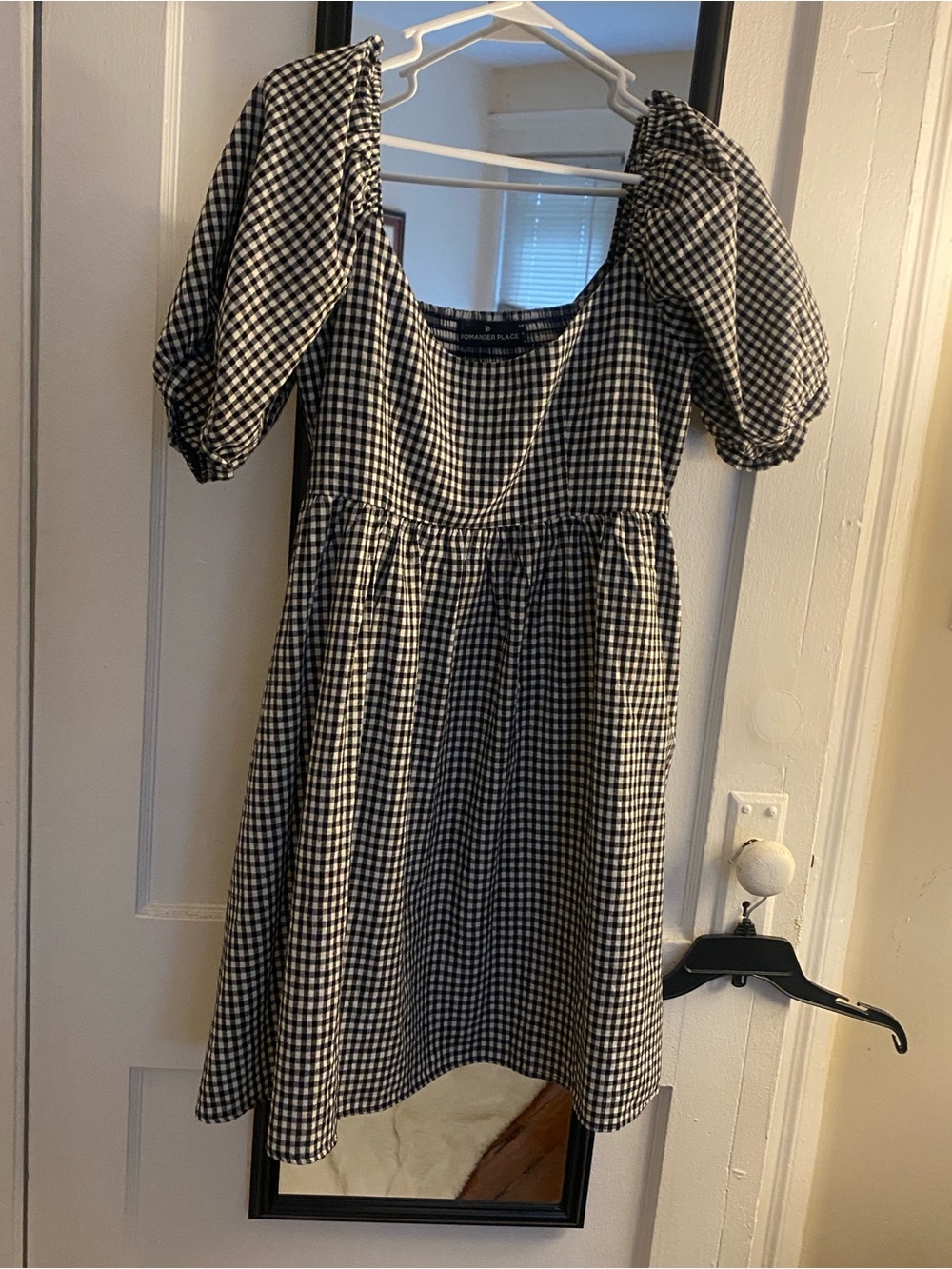 Pomander Place Black and White Gingham Dress